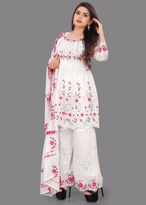 Embroidered Mirror Work Sharara Set