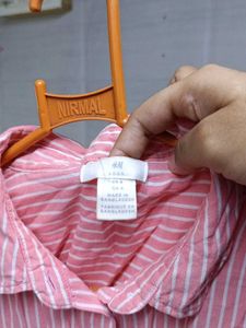 Striped Pink Button-Up Shirt