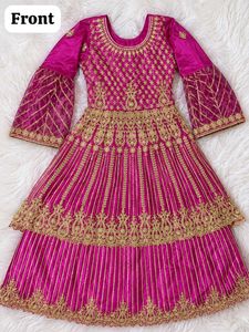 Stunning Pink & Gold Embroidered wedding gown