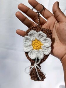 Crochet Daisy Keychain