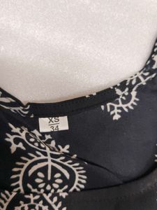 Black White Paisley Print Dress Material