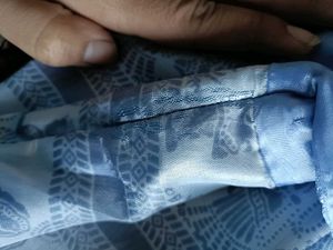 Blue Embroidered Long Dress