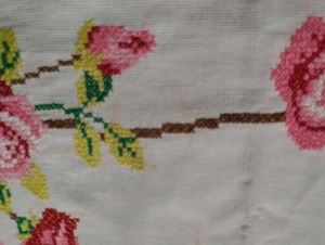 Hand-embroidered Cross-stitch  Sofa backcover