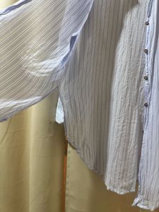 Blue Striped Oversized Shirt