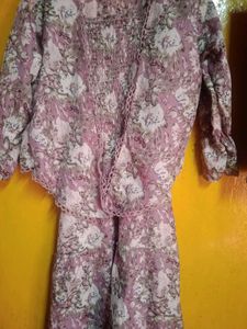Girls Floral Print Dress with Jacket