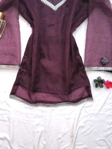 Organza Corset Back Kurti 🌸