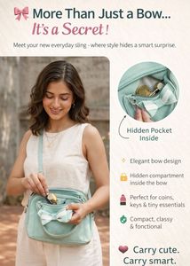 Mint Bow Accent Sling Bag