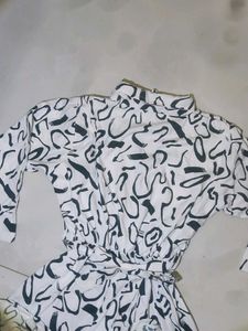 Stylish Abstract Print Midi Dress