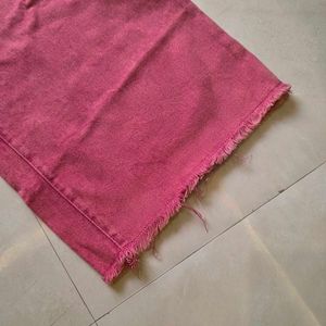 Pink Wide Leg Jeans