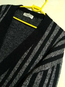Striped Button-Up Cardigan