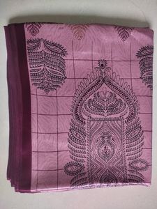 New Full Pink Satin Saree