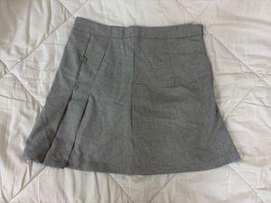 Grey Pleated Mini Skirt