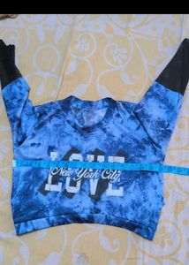Blue Tie-Dye Crop Top