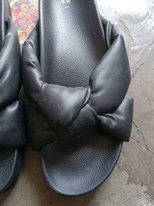 H&amp;M black Bow Ladies Mules Sliders(40)