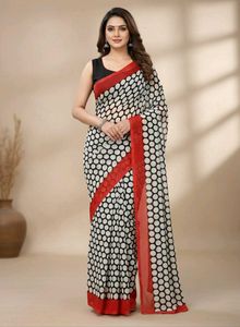 Stylish Polka Dot Saree( New)