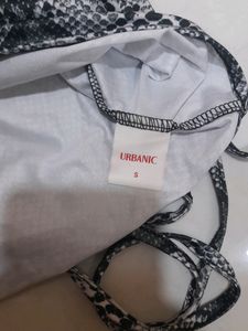 URBANIC Y2K Snake Print Criss-cross Drawstring Top