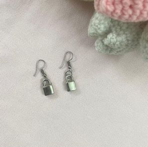 Lock Charm Drop Earrings