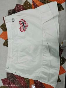 White Ruffled Golf Skirt