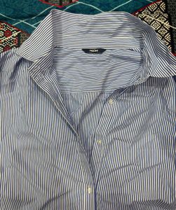 Classic Blue &amp; White Striped Button-Up Shirt