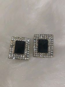 Sparkling Square Stud Earrings