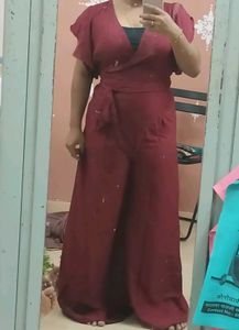 Maroon Wrap Jumpsuit - Stylish & Comfy