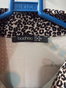 Boohoo Leopard Print Tunic Top