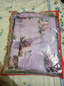 Lavender Tissue Anarkali Suit