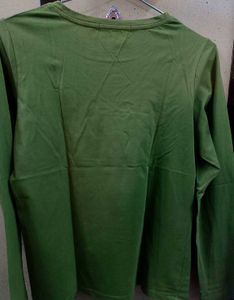 Green Graphic Print Long Sleeve Top