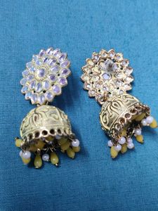 Golden Jhumka Earrings