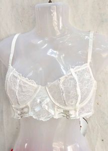 71209. Lace Detail White Bra