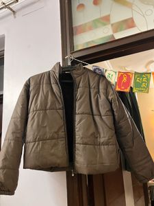 Brown Puffer Jacket (cropped till waist )