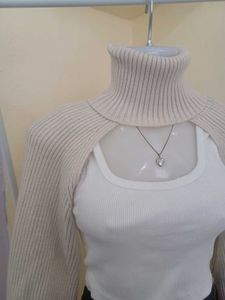 Zara Ribbed Turtleneck Bolero