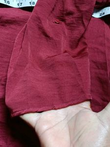 Maroon V-Neck Casual Top