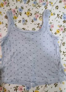 Light Blue Button-Up Tank Top