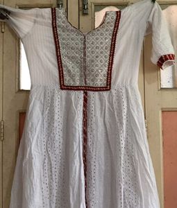 Elegant White anarkali gown