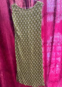 Stylish Olive Green Printed Kurta