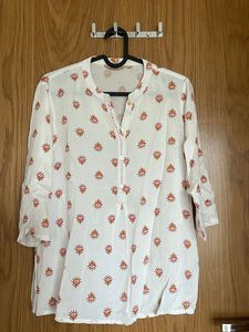 Boho Floral Print V-Neck Tunic Top