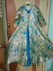 Ethinc Florals Gown With Inner