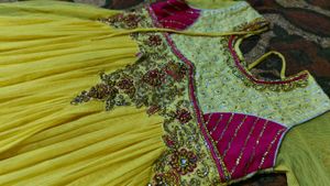 Vibrant Yellow anarkali suit
