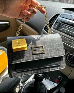 Latest Fendi FF Motif Wallet On Chain Baguette Bag
