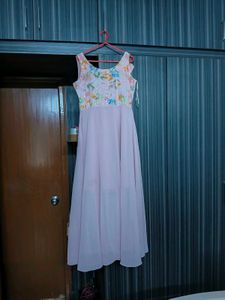 Chic Pink Floral Sequin Dress back also posted