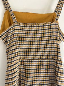 Plaid Mini Dress with Belt