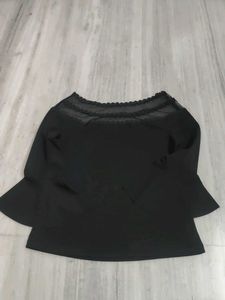 Chic Black Bell Sleeve Top