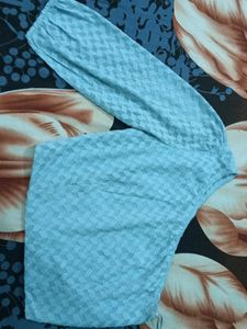 Light Blue Textured Blouse