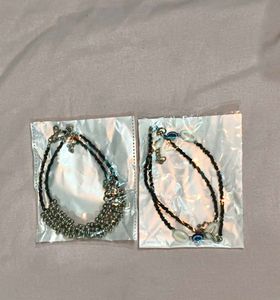 Boho Beaded Anklets (Set of 2)