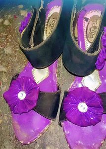 Purple Flower Heels