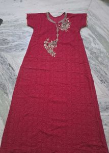 Vintage Embroidered Pink Nightgown