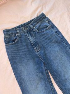 Women's Wide Leg Blue Denim Jeans