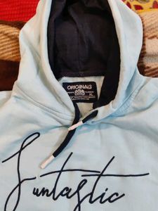 Light Blue Graphic Hoodie