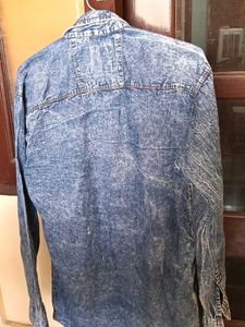 Men's Blue Acid Wash Denim Shirt